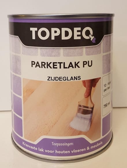 Topdeq Parketlak PU - Transparant - Blank - Zijdeglans - 750ml