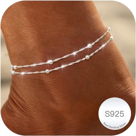 Enkelbandje Dames 925 Sterling Zilver - Waterdicht, Vlinder, Hart & Parels