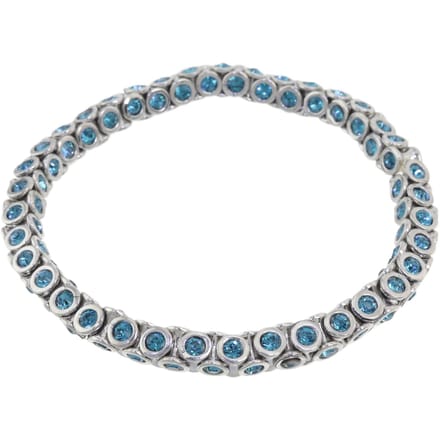 Behave – Armband – Petrol blauw – Elastisch – Kristal – Zilverkleurig