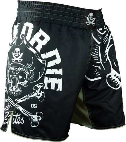 PRIDEorDiE Fightshorts Pirate V.2 Zwart Wit - M - Jeans Maat 32