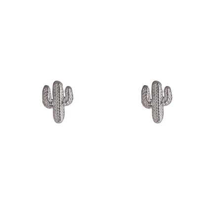 Go Dutch Label Oorknoppen Cactus Stud Zilverkleurig