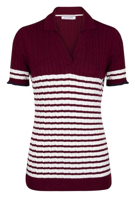 Felix Hardy Tricot Polo Shirt Korte Mouwen Dames Bordeaux - S