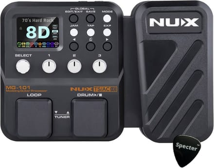 NUX MG-101 Gitaar multi effectpedaal met drum machine en looper incl Specter Plectrum