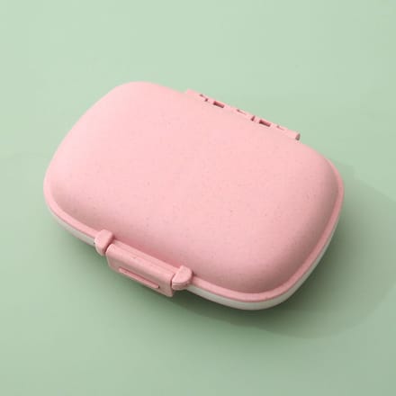 DW4Trading Medicijndoosje Roze met 8 Vakken - Pillendoosje - 11x8,5x3,5 cm