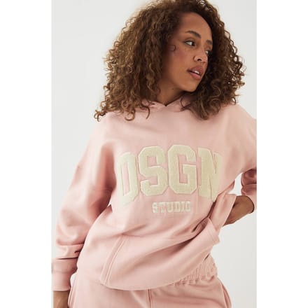 Dames DSGN Studio Badstof Applique Oversized Hoodie | Light Pink | Maat: Medium
