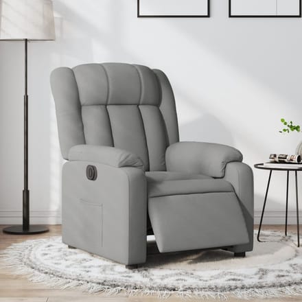 vidaXL - Fauteuil - elektrisch - verstelbaar - stof - lichtgrijs