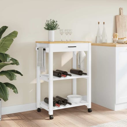 vidaXL - Keukentrolley - MONZA - 60x40x88,5 - cm - massief - grenenhout