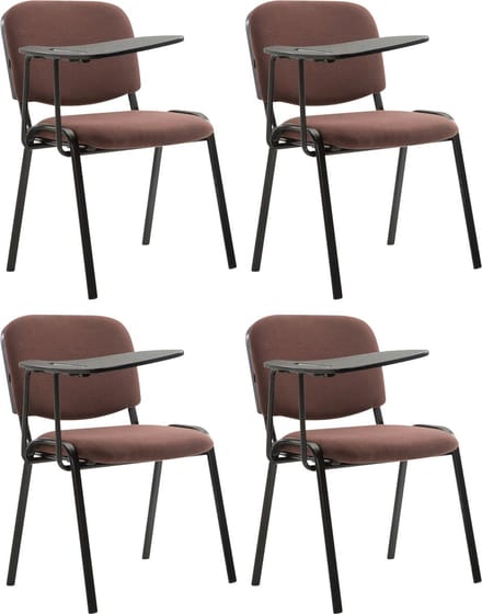 CLP Ken Set van 4 stoelen - Met klaptafel - Stof bruin