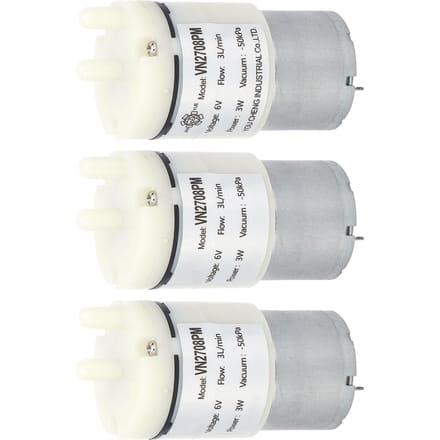 3 Stuks Micro Membraanpomp Mini Vacuüm Water Lucht Motor voor Aquarium DC 6V (VN2708PM)