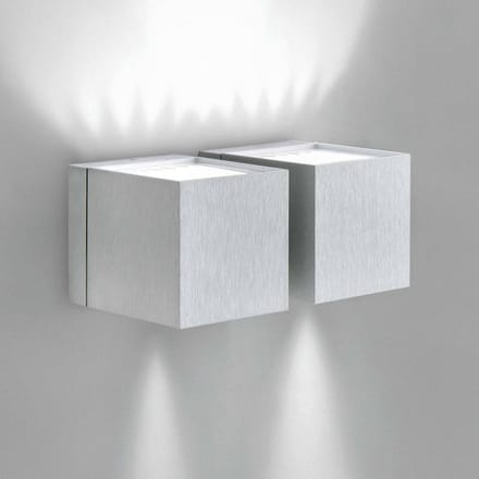 Milan Iluminación Wandlamp Dau up-down. aluminium. 2-lichts