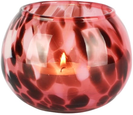 Dekoratief | Theelichthouder 'Brushed Pink', glas, 12x12x9cm | A258078