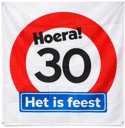 30 jaar verjaardag vlag 95×95 cm – feestdecoratie buiten & binnen - 3BMT®
