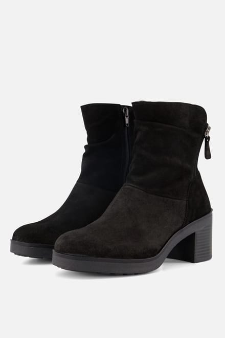Feyn Feyn Enkellaarsjes zwart Suede