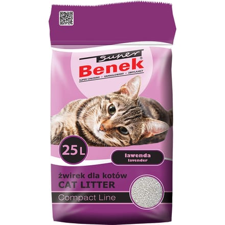 2x 25L (ca. 42 kg) Super Benek Compact Lawenda Kattenbakvulling