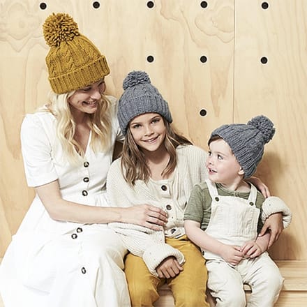 Warme Kabelgebreide Wintermuts – Melange Beanie met Pompon