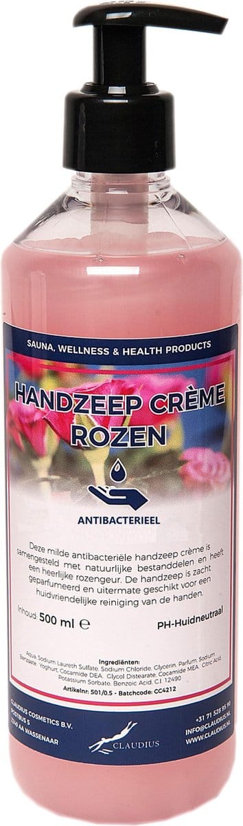 Handzeep Crème Rozen 500 ml - met gratis pompje