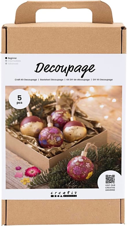 Creativ Company Hobbyset Kerstornamenten Decoupage
