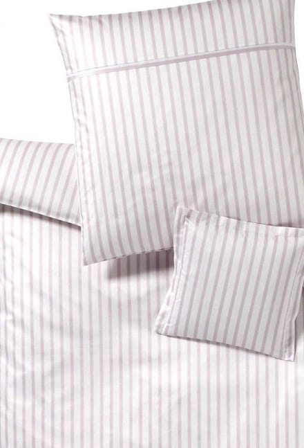 Hoogwaardig beddengoed 200x200 oud-roze gestreept | mako-Satin