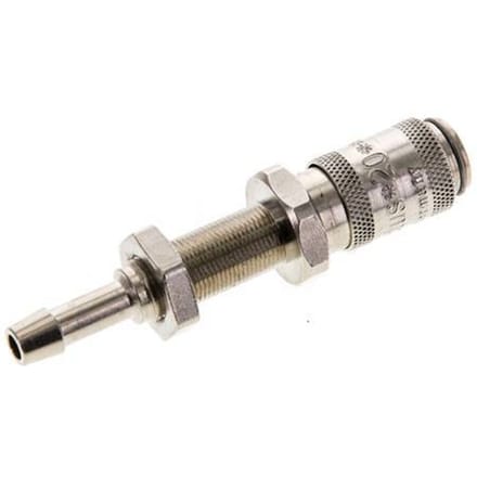 Vernikkeld Messing DN 2.7 (Micro) Luchtkoppeling Snelkoppeling 4 mm Slangpilaar Schotkoppeling Double Shut-Off