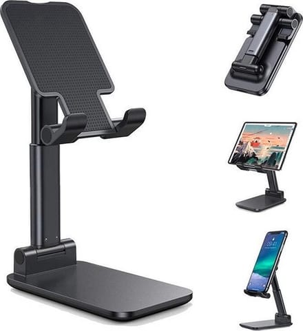 Knaak Telefoon / Tablethouder - Opvouwbaar - Verstelbaar - Telefoonhouder - Zwart