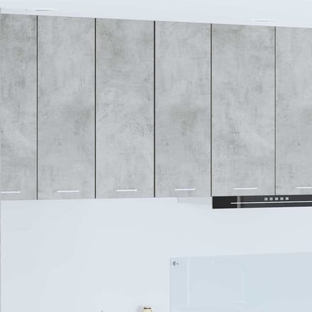 vidaXL - Hangkast - 2 - st - Beton - Grijs - en - Wit - Bewerkt - hout