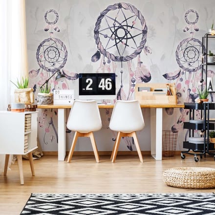 Fotobehang - Vlies Behang - Dromenvangers en Veren - 416 x 290 cm