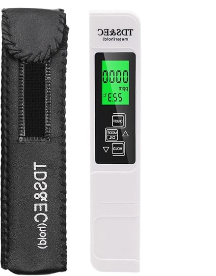 TDS Meter - Waterkwaliteitstester EC - Waterkwaliteit Testen - Draagbaar en Compact - 15.2 cm - Zwart