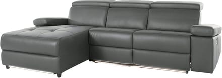 Rayland-Chaiselong - Links Elektrisch - Grijs PU
