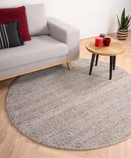 Rond wollen vloerkleed - Lett lichtgrijs 250