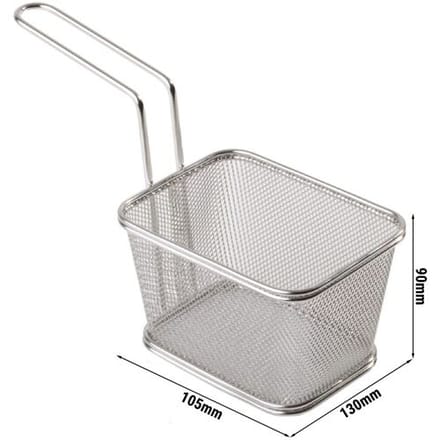GGM Gastro (6 Stück) Servier Frittierkorb - SNACKHOLDER - Edelstahl - 130x105mm - Silber