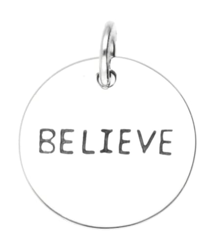 Zilveren Believe kettinghanger