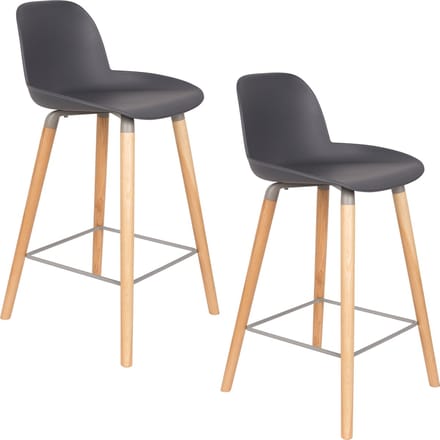 Zuiver Albert Kuip Barkrukken 65 cm Donkergrijs - Set van 2