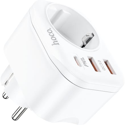 Hoco PD20W Multifunctional Socket 2x USB 1x USB-C White