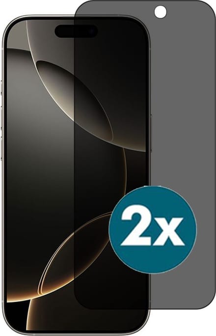 Privacy Screenprotectors Geschikt voor iPhone 16 Pro Max screenprotector Privacy - 2 Stuks - Arara tempered glass van - gehard glas