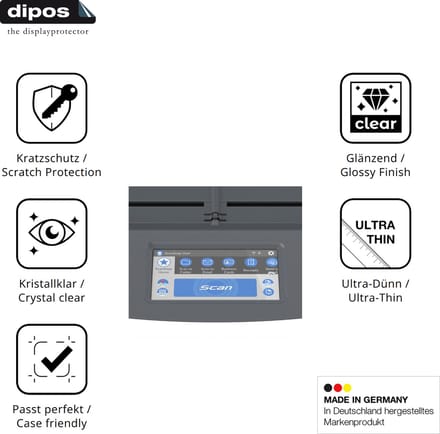 dipos – 2x Beschermfolie geschikt voor ScanSnap iX1600 | Krasbestendige & heldere Screenprotector Ultra-Thin