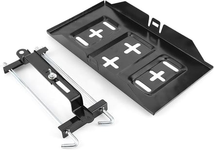 Batterijhouder Klemset - Houdbeugel Set - Voertuig Opslag - Stevige Metaalconstructie - 34 cm Lade - Zwart