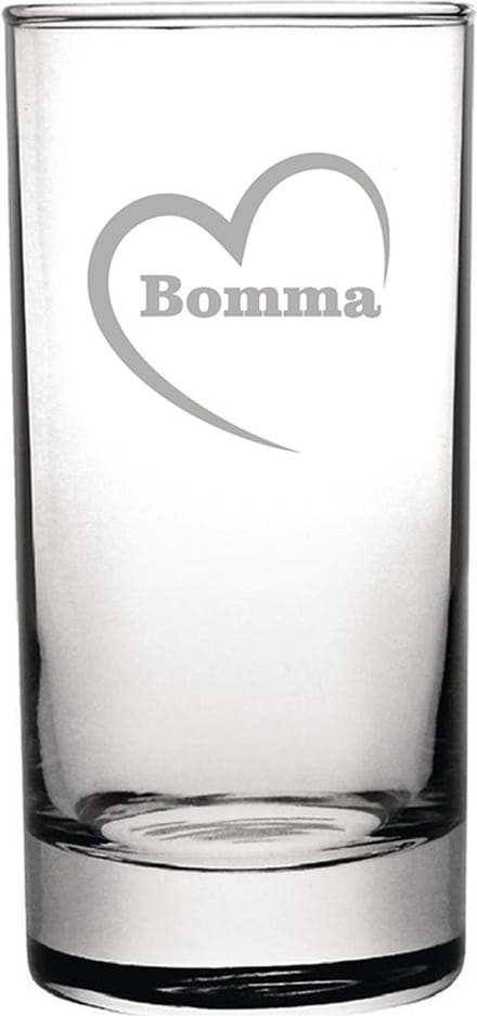 Longdrinkglas gegraveerd - 28,5cl - Bomma-hartje