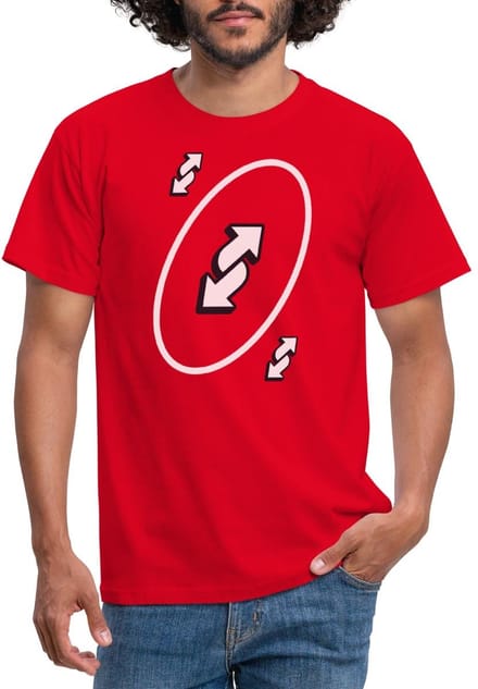 UNO Reverse Kaart Kostuum T-Shirt Heren