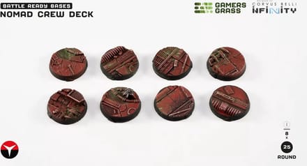 Infinity Nomad Crew Deck Bases Pre-Painted (8x 25mm Round)