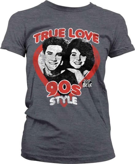 Saved By The Bell Dames Tshirt -M- True Love 90's Style Grijs