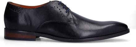 Van Lier - Heren - Zwarte Bregenz leren veterschoenen - Maat 40