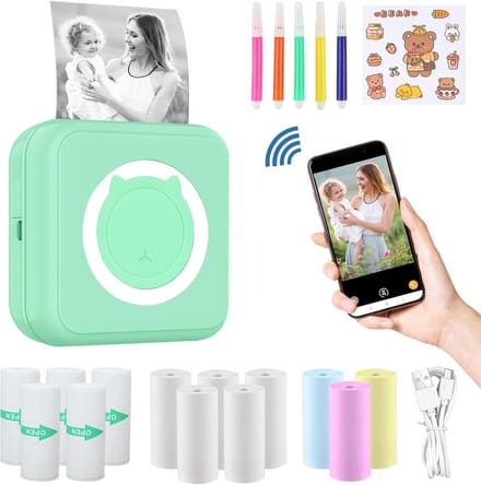 Mini printer - Pocket Fotoprinter - Thermische - Draadloos voor Mobiel