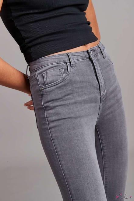 Broek Toxik3 hoge taille grijs slim fit L185-J78