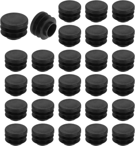 Ronde afdekdoppen 20 mm - 38 stuks polyethyleen buisafdekkingen zwart