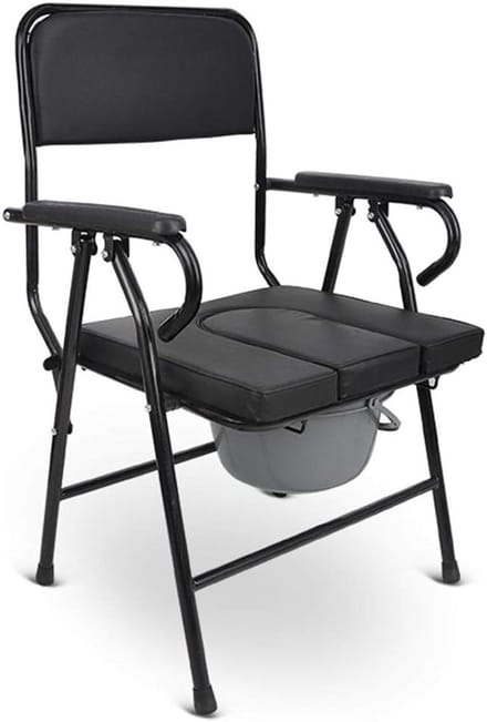 Commode Stoel - Toiletstoel Opvouwbaar - Thuiszorg Ondersteuning - Spatwaterdicht Ontwerp - 56x54x85 cm - Wit