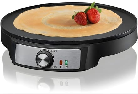 KAD® Pannenkoekenmaker - Pannenkoekenmaker Elektrische - Pannenkoekenpan - Zwart - 33cm x 6cm x 31cm