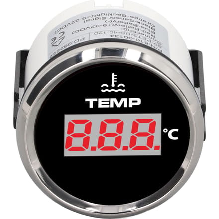 52mm 0‑120 celsius Digitale Watertemperatuurmeter Temp Meter IP67 Waterdicht Rood Achtergrondlicht voor Auto Camper Vrachtwagen Boot black