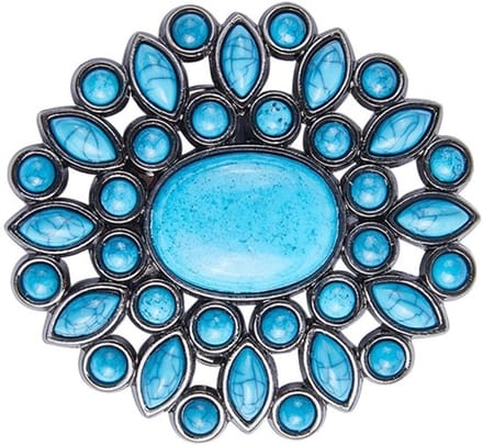 Allecto - Turquoise Riem Gespen - Vintage Cowboy Stijl - 7x7Cm