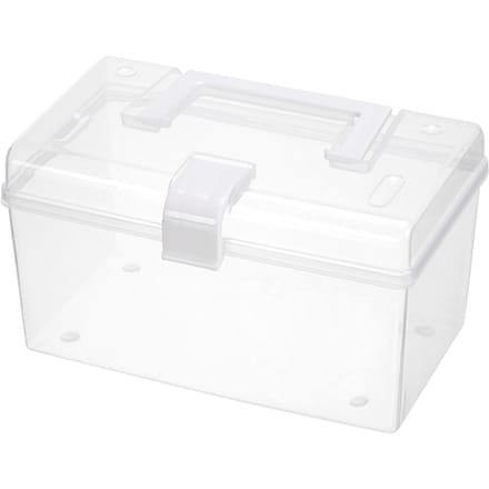 Transparante Opbergdoos Veelzijdig Draagbaar Handvat Ontwerp Opbergcontainer Bak voor Thuis Desktop white
