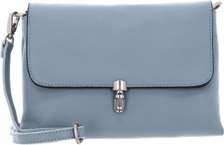 FREDsBRUDER Leren Schoudertas Sha Na Na Shoulderbag Dusty Blue Lichtblauw